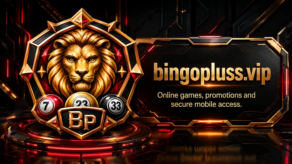 bingoplus casino gateway with a regal lion crest and gold reward details